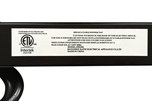 ProHT-12-Outlet-4ft-Power-Strip-03201-with-3ft-Power-Cord-Metal-Housing-125V15A-Lighted-Combo-Switch-Breaker-ETL-Listed