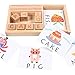 DREAMT Matching Letter Game, Wooden English Alphabet Card Game Machine, Letter Spelling Game Puzzle Early Educational Toy for Kids 3 Years Old and Up