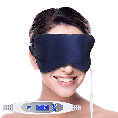 USB Heated Eye Mask,Silk Steam Eye Mask for Relieve Eye Stress and Puffy Eyes, Warm Therapeutic Treatment for Dry Eye, Eye Fatigue,Improve Blood Circulation of your eyes