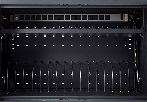 Pearington 16 Bay Classroom and Office Table Top Charging Cart for Chromebooks, iPad, Tablets, and Laptop Computers with Secure Storage - Store up to 17" Size Computer or Tablet