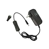 AspenTek Us Led Power Supply Adapter with Inline on off Switch for Led Rigid Bar, Led Strip Light, Led Tape light, Under Cabinet Lighting, Output DC 12V/2A, 24 Watt Max