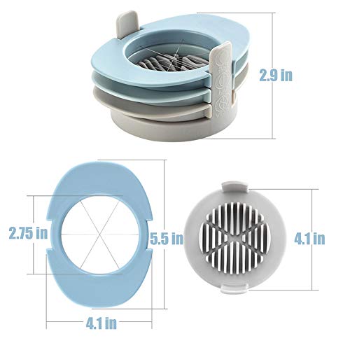 QELEG 3 IN 1 Environmental Hard Boiled Egg Fruit Cutter Slicer with Stainless Steel Cutting Wires