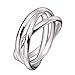 925 Sterling Silver 3 Band Rolling Ring - Size 11