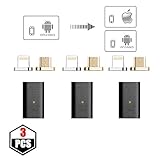 NetDot 3 Pack 5th Generation Micro USB to Magnetic Micro USB & Lightning Adapter for iPhone & Android Device (2 in 1 adapter/3 pack black)