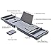 SONGMICS Bamboo Bath Tray, Luxury Extendable Tub Caddy Table with Tablet Phone Slots, Cup Holder, Bathroom Organizer, Extra Soap Holder, Gray UBCB88GY