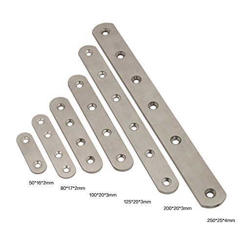 WEBI Sturdy Stainless Steel Flat Fixing Plate Brackets, Corner Braces Joint Fastener, Wooden Furniture & Fixture Protector, 30 PCS, ZJM50162-30