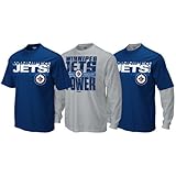 Winnipeg Jets Blue Reebok Face Off Hat Trick 3-in-1 T-Shirt Combo Pack