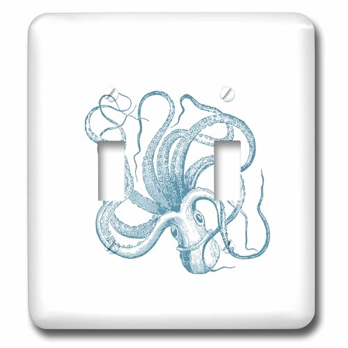 3dRose lsp_130527_2 Blue Octopus Nautical Vintage Beach Theme Sea Art Light Switch Cover at Amazon