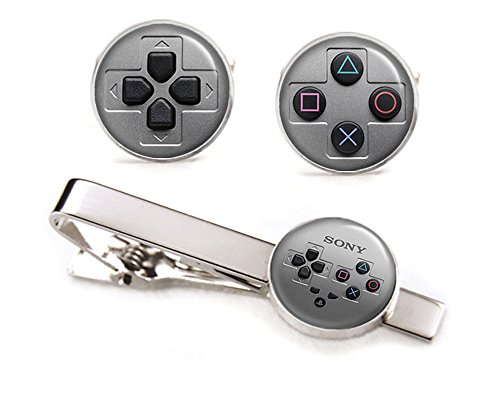Playstation Tie Clip, PS PS3 PS4 Cufflinks Silver Tack, Retro Gaming Jewelry, Geek Geeky Wedding Groomsmen Gifts