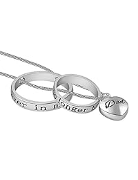 Urna de cremación "No longer by my side, forever in my heart", collar para mamá y papá