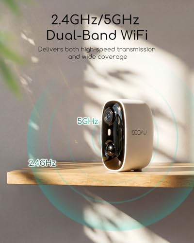 COOAU 2.5K/4MP Solar Security Camera Wireless Outdoor, Faster Charging, with 64GB SD Card, Color Night Vision, Dual-Band WiFi (2.4GHz & 5GHz),Powered by Solar Energy, No Monthly Fee