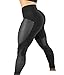 DCOIKO Women High Waist Fitness Stretchy Leggings Yoga Pants Sport Running Breathable Tights (S,Black)