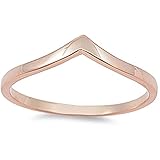 Rose Gold Plated New Design Fashion .925 Sterling Silver Ring Sizes 3-12