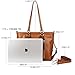 PRIME WEEK SALE- 40% OFF- YALUXE Women's Urban Style 3-Way Leather Work Tote Shoulder Bag Brown