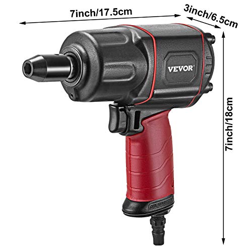 VEVOR Air Impact Wrench, 1/2" Pneumatic Impact Wrench, 1000Nm Air
