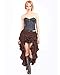 Steampunk Victorian Cosplay Costume Womens High-Low Show Girl Skirt C1367 (Chocolate) (Medium)