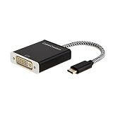 USB-C to DVI, CableCreation Type C to DVI Aluminum Adapter, Compatible with MacBook 12-inch,Chromebook Pixel/XPS 13/Yoga 910/920/Galaxy S8/S9,Projector,Monitor,TV, Black and White