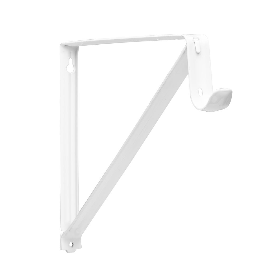 Knape & Vogt, White Pro RP-0045-WT Shelf and Rod Closet Bracket, Size