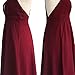 YOOHOG Summer Women’s A-Line Sleeveless Deep V-Neck MIDI Dress (L, Burgandy)