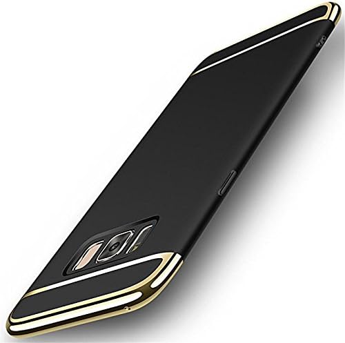 Hard Case For Samsung Galaxy S8 3 in 1 Anti-Scratch Shockproof Electroplate Cover Snap on Protective Case by Sophili - Black