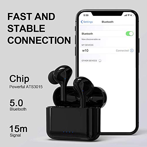 Wireless Earbuds, Bluetooth Headphones 5.0 with Noise Cancellation, HiFi Stereo Sound Bluetooth Earphones, 30H Playtime, Touch Control, IP7 Waterproof Wireless Earphones for iPhone and Android