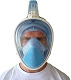 Full Face Snorkel Mask by Kopaka, GoPro Compatible Multiple Sizes and Colors Available (Blue, S/M)