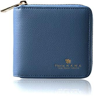 FLORIA HANA Womens Genuine Leather Wallet Card Holder Ladies Purse with Large Capacity for cards, cash and coins etc (Small, Blue)