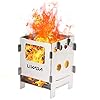 Lixada Roestvrijstalen houtkachel, campingfornuis, draagbaar koken, fornuis met opbergtas, voor outdoor, camping…