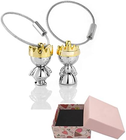 ShareCool Keychains for Couple Lovers Sweet Gift for Valentines Christmas Wedding (King and Queen)