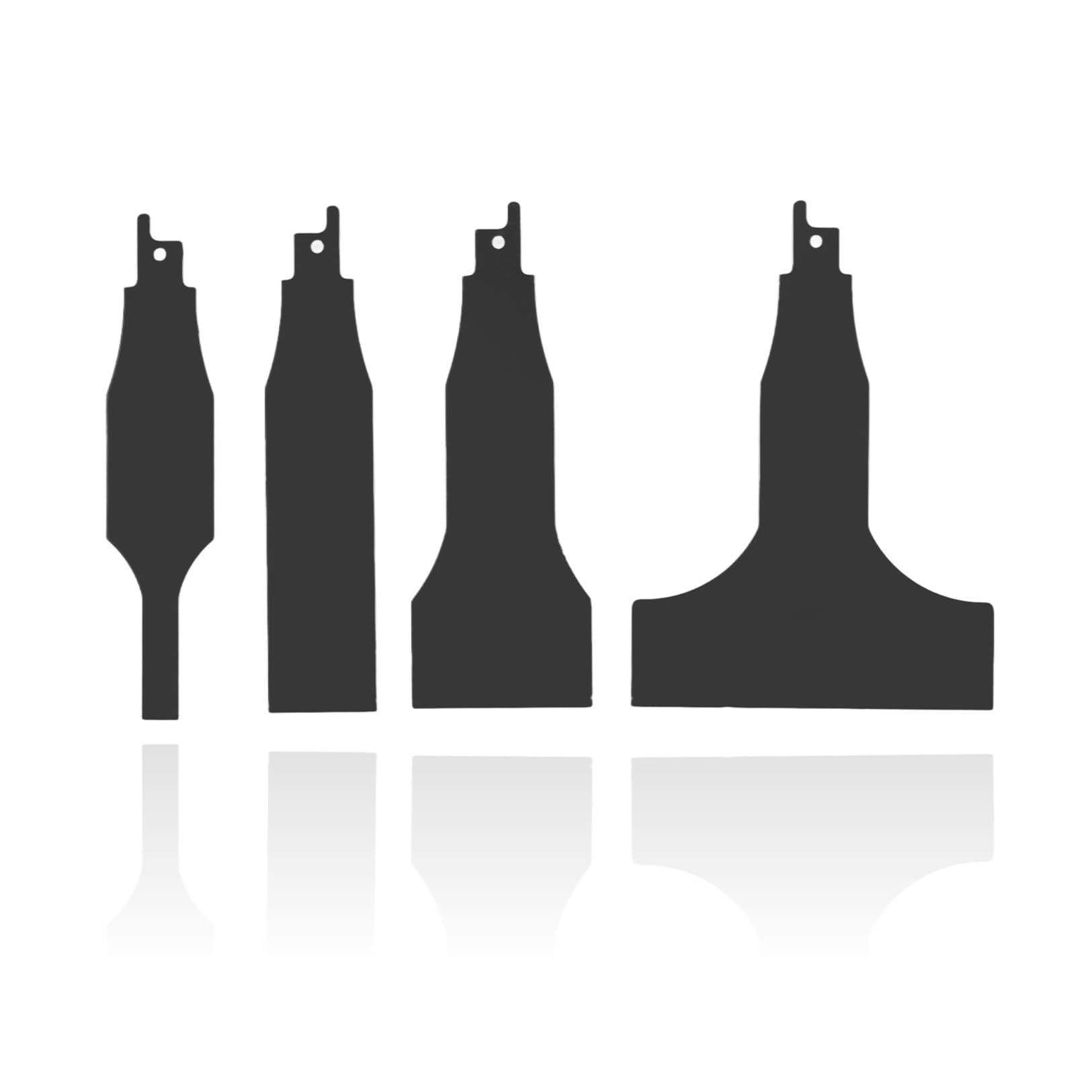4PCS Reciprocating Saw Scraper Blade, Tile Cleaning Scraper Scraping Tool Attachment Reciprocating Scraper Blade Multifunctional High Carbon Steel Scraper Blade 0.4in,1.2in,2in,3.9in