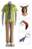 Dazcos Full Accessory Men's Nick Fox Ears Tail Tie Coplay Costume