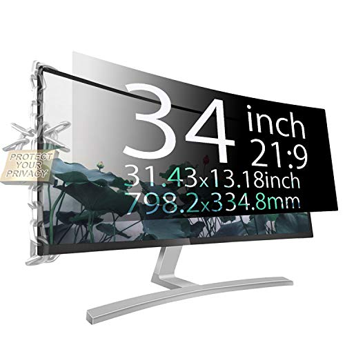 Xianan Protect Computer Privacy – 34 Inch 21:9 Aspect Ratio Computer Privacy Screen Protector Privacy Filter for Widescreen/Curved Screen Computer Monitor – Anti-Glare