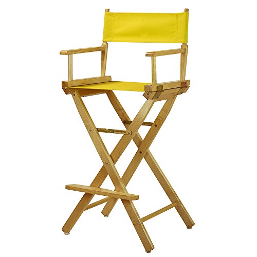 Casual Home Director's Chair ,Natural Frame/Yellow Canvas,30" - Bar Height