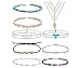 Olisaglan Puka Chip Shell Necklace Choker for Women Men - Tropical Hawaiian Beach Puka Chips Shell Surfer Choker Necklace Jewelry Adjustable (White)