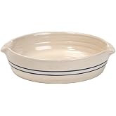 Martinez Pottery Heritage Blue Stripe Stoneware Handmade Cornbread Pan