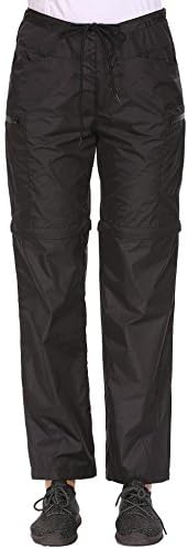 Coorun Women s Convertible Outdoor Hiking Pants Waterproof Lightweight Quick Drying Cargo Work Pants Black XX-Large