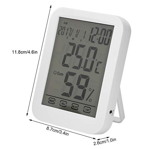 Digital Mini Instant-Read Temperature Touch Large Screen Clock Temperature and Humidity Meter Thermometer Digital Thermometer Digital Hygrometer for Household Office Gym Kitchen etc