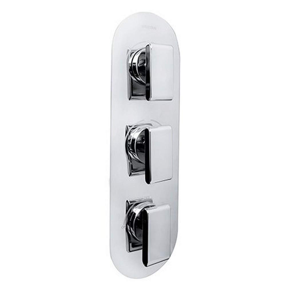 Bristan PIV2 SHC3DIV C Pivot 2 Recessed Thermostatic Dual Control Shower Valve with Integral Two Diverter and Stopcock, Chrome, Three Outlet, One On