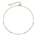 theMoment Yellow 14K Gold Plated Brass Simple Chain Choker Necklace