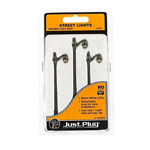 Woodland Scenics WOOJP5631 HO Street Lights, Arched Cast Iron (3)
