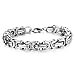 Felix Perry Men's Masculine Style Stainless Steel Braid Link Bracelet for Men Silver Polished 8.66 Inch