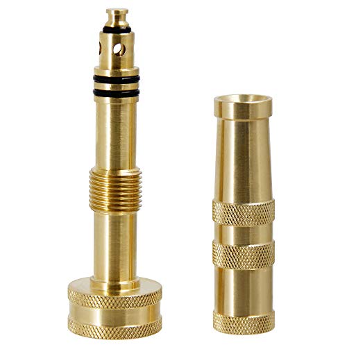 Triumpeek Solid Brass Hose Nozzle, 2 Pack 4" Heavy Duty Brass Garden