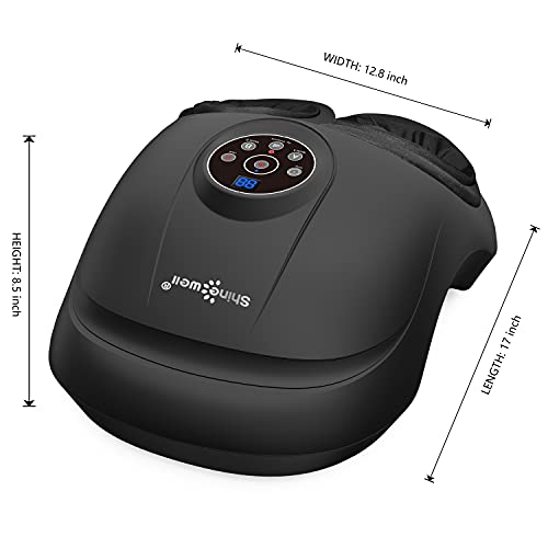 SHINE WELL Shiatsu Foot Massager Machine with Heat, Remote Control, Deep Kneading, Slabway Foot Massager Help with Plantar Fasciitis, Diabetics, Neuropathy