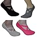 4 Pair Non Slip Silicone Dot Cotton Yoga Socks for Women, White.Black.Blue.Rose-carmine, X-Large
