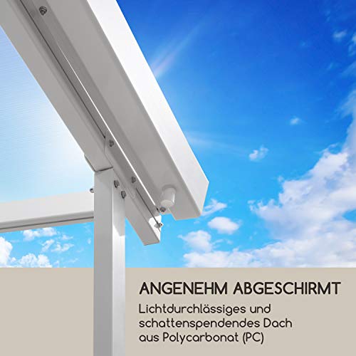 Blumfeldt Pantheon Solid Sky Amplio Pergola - Vordach Anbaupavillon, 300 x 300 cm, Regen- und Sonnenschutz, Rahmen… – Bild 4