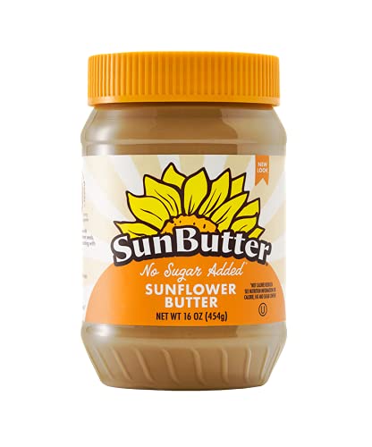 SUNBUTTER NO SUGAR ADDED SUNFLOWER SEED BUTTER, 16 OZ (6 PACK OF 6) – NUT FREE SPREAD WITH 7G PLANT-BASED PROTEIN, ROASTED RICH & SAVORY FLAVOR, SMOOTH TEXTURE, VEGAN, KOSHER & NON-GMO