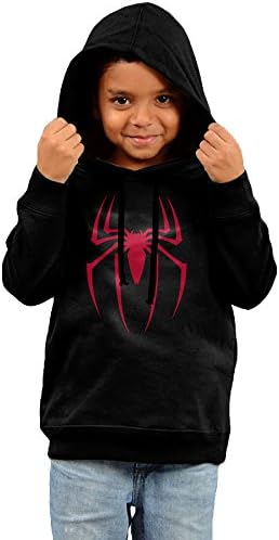 Little Boys Girls Spider-Man Classic Basic Red Logo Hooded Sweatshirt Black
