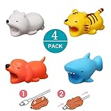 Newseego Compatible with iPhone Cable Protector Charger Saver Cute Animal Cable Accessory-4 Pack