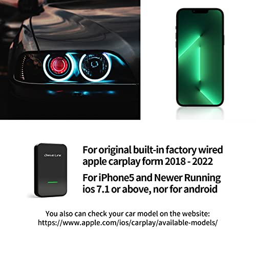 Carplay Wireless Adapter for iPhone Works with OEM Wired Apple Carplay