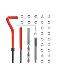 Rocaris Kit de reparación de 30 piezas de rosca, M6 x 0.039 in Kit de inserción de reparación de rosca, juego de herramientas de mano compatible para reparación automática